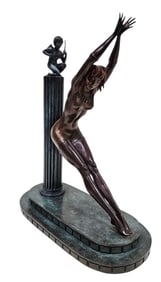 Vintage 1980 Erte Prisoner Love Bronze Sculpture