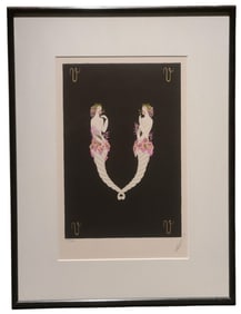 Vintage Erte Alphabet Suite "V" Signed & Numbered