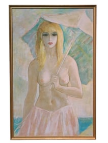 Nathan Wasserberger Original Painting - Nude Woman