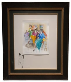 Itzchak Tarkay Original Watercolor with Drawing