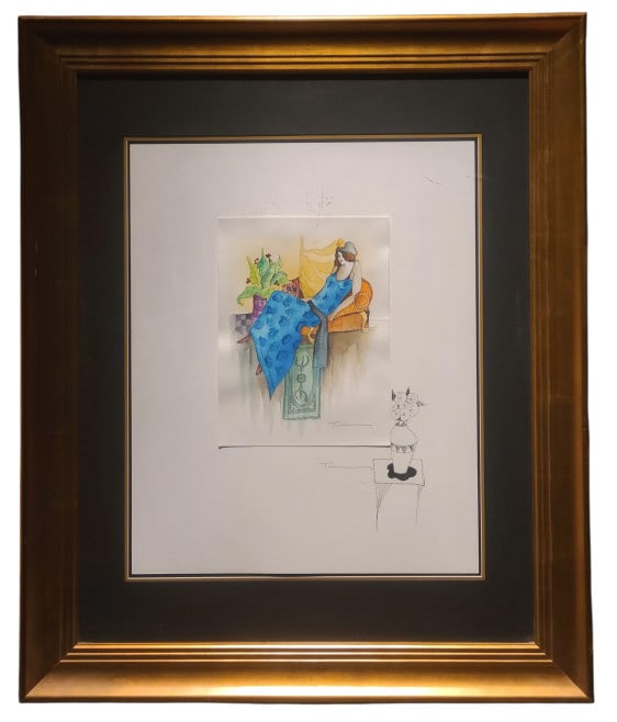 Itzchak Tarkay Original Watercolor Painting with Remarques (1 of 9)