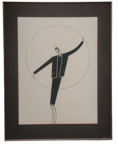 1980s Art Deco Lithograph by Moser