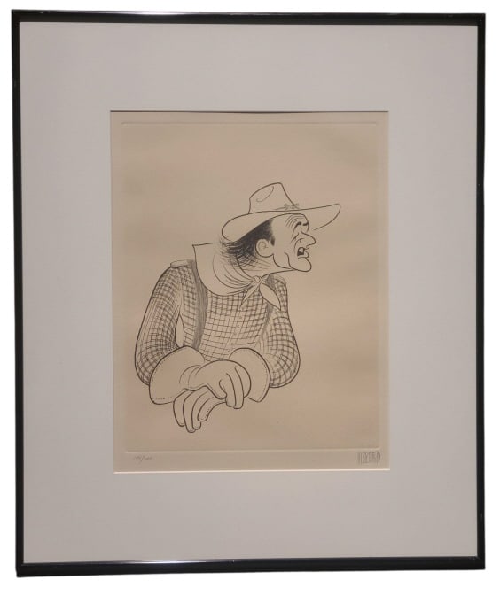 Al Hirschfeld John Wayne Signed Limited Ed Etching (1 of 7)
