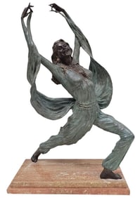 Art Deco Dancer Large Bronze Sculpture for Repair