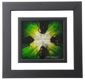 Chris Derubeis 2016 Mini Burst Green Mixed Media