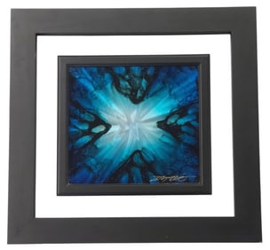 Chris Derubeis 2015 Mini Burst Blue Mixed Media