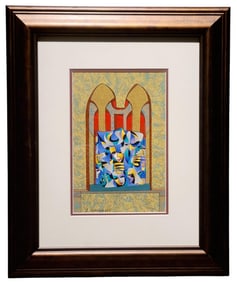 Anatole Krasnyansky Gold & Teal with Red Arches