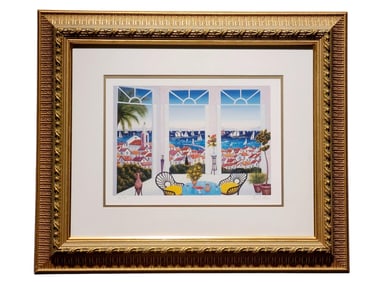 Fanch Ledan Signed Serigraph Boat Race St. Tropez