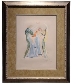 Salvador Dali La Danse Signed Wood Engraving