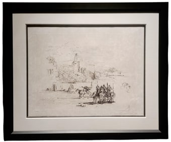 Salvador Dali Rome & Cadaques Drypoint Etching