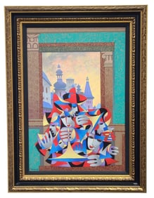 Large Krasnyansky Gold & Teal Overlooking the City