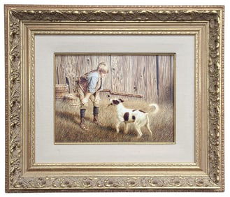 Jim Daly Drop It Original Oil on Canvas Painting