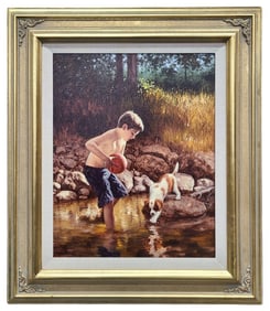 Jim Daly Testing the Waters Original Oil on Canvas