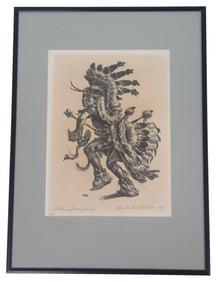 Charles Banks Wilson Oklahoma Fancy Dancer Signed