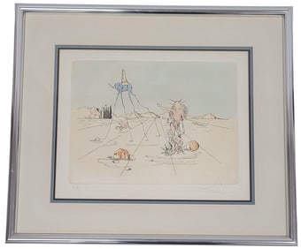 Salvador Dali Paysage Elephant Signed Etching