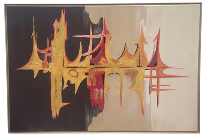 Girard Abstract Mid-Century Oil Painting on Canvas