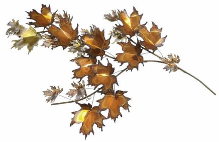 Curtis Jere Signed Leaves Metal Wall Sculpture