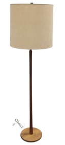 Mid-Century Martz Walnut Floor Lamp 63"