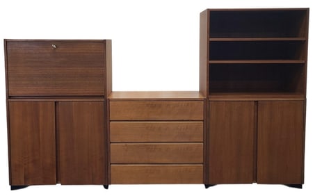 Danish Modern Modular Teak 5 Piece Wall Unit
