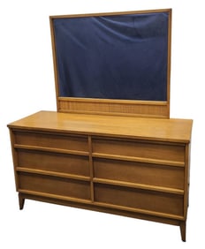 Mid Century Walnut Dresser With Mirror