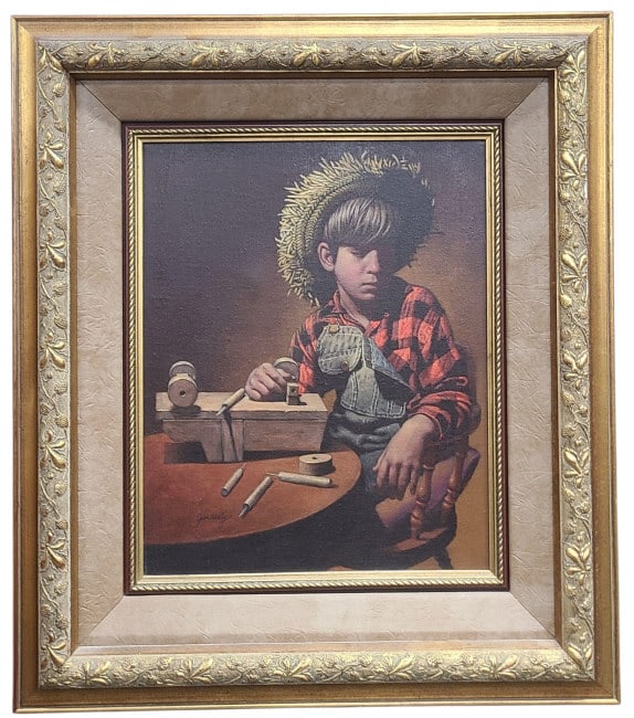 Jim Daly 1979 One Day I'll Build 'Em Oil Painting (1 of 8)