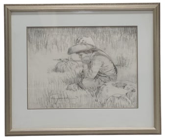 Jim Daly Original Pencil Drawing Signed