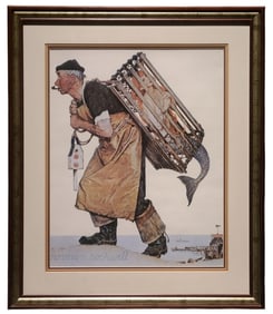 Norman Rockwell The Lobster Man Lithograph
