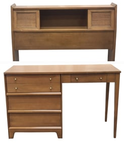 Birchcraft Baumritter Bedroom Desk, Twin Headboard