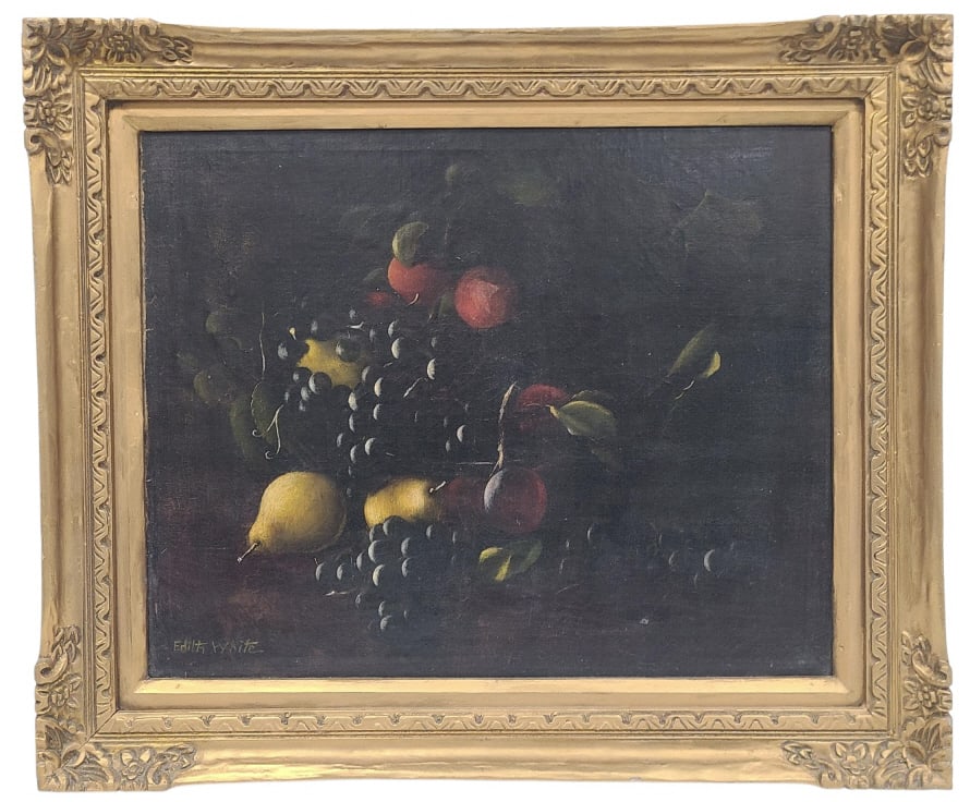 Edith White Fruit Still Life Original Oil On Board (1 of 11)