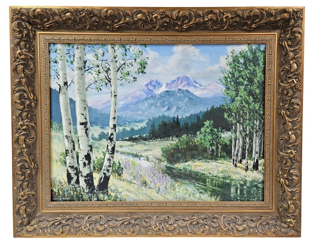 Large Lyman Byxbe Estes Park Oil on Canvas (1 of 10)