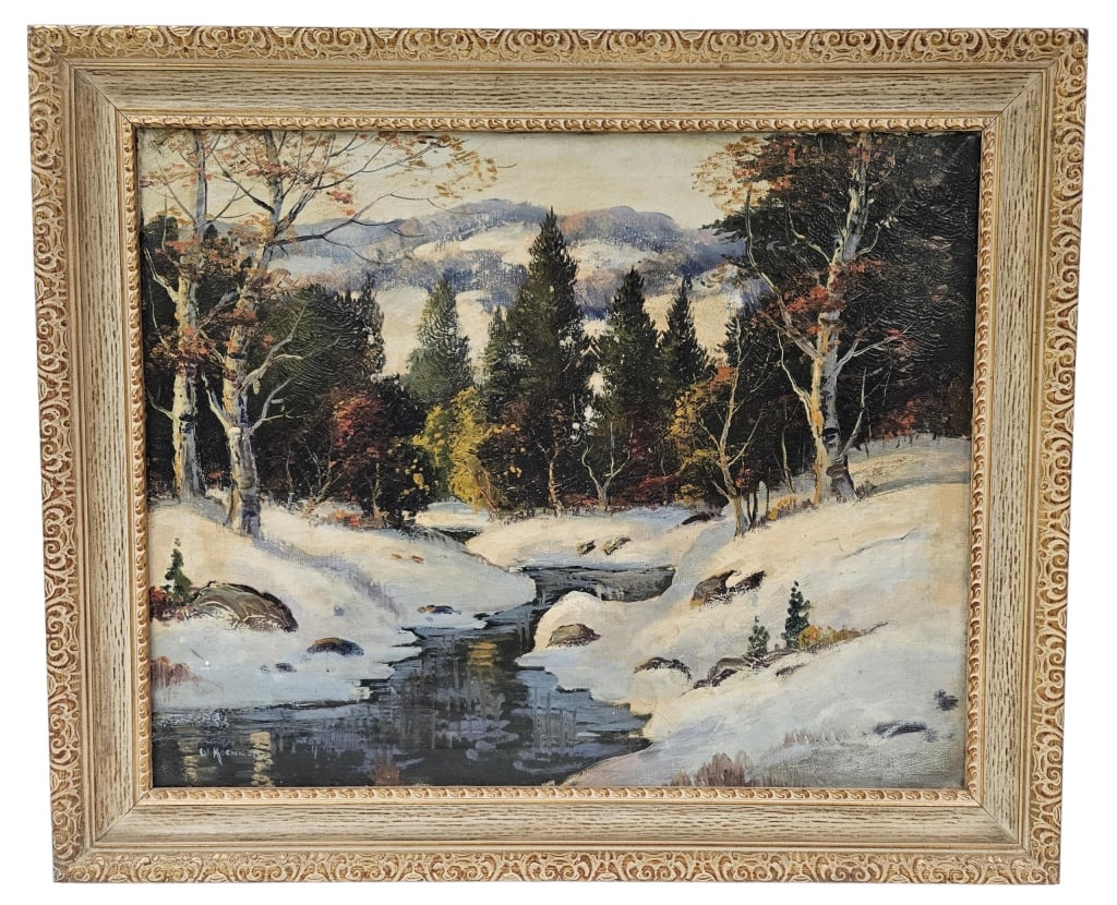 W. Koeniger Signed Catskill Winter Oil Canvas (1 of 11)
