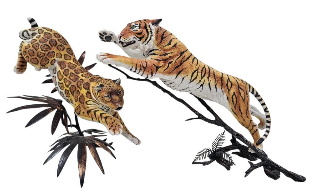 David Fryer Porcelain on Bronze Tiger & Jaguar 10" (1 of 16)