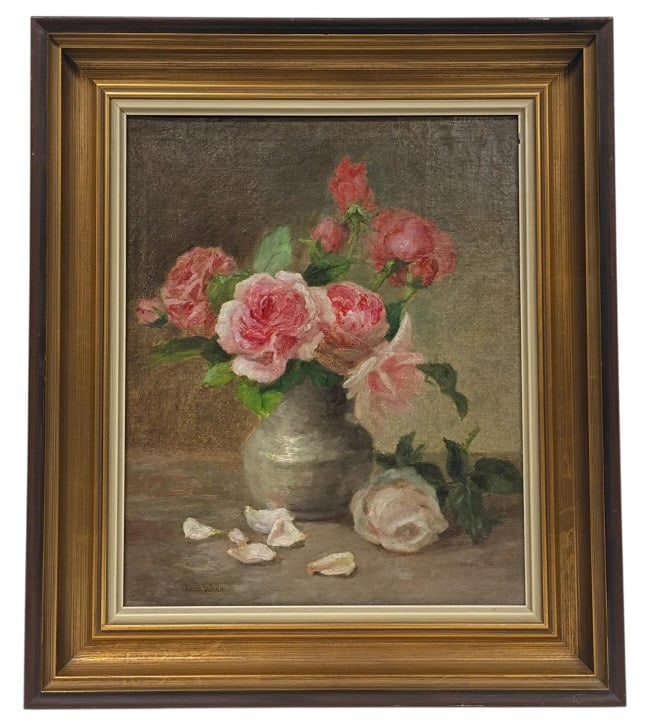 Edith White Still Life Original Oil on Canvas (1 of 7)