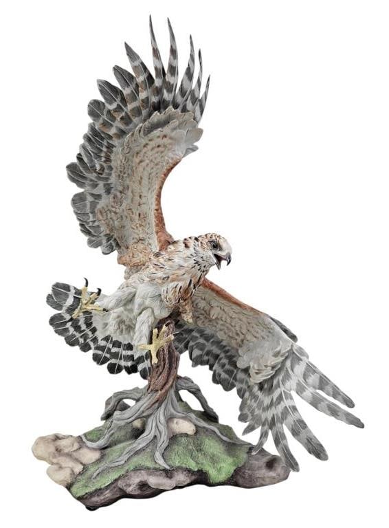 Large Boehm Red Shoulder Hawk LE Statue #27 (1 of 15)