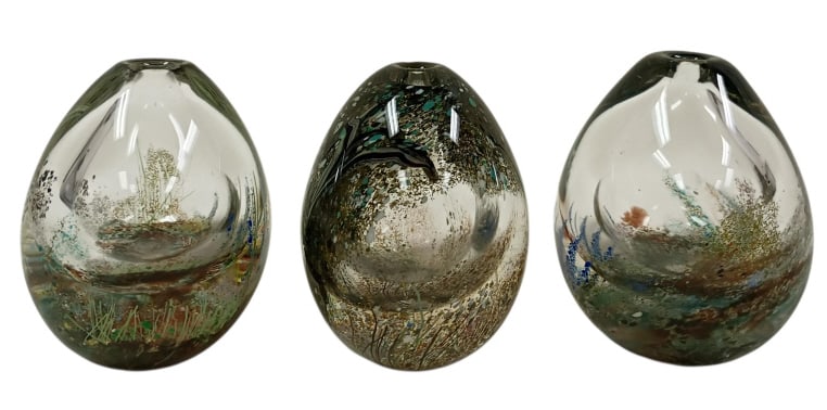 3 Hand Blown "Orchard Garden Series" Bud Vases (1 of 10)