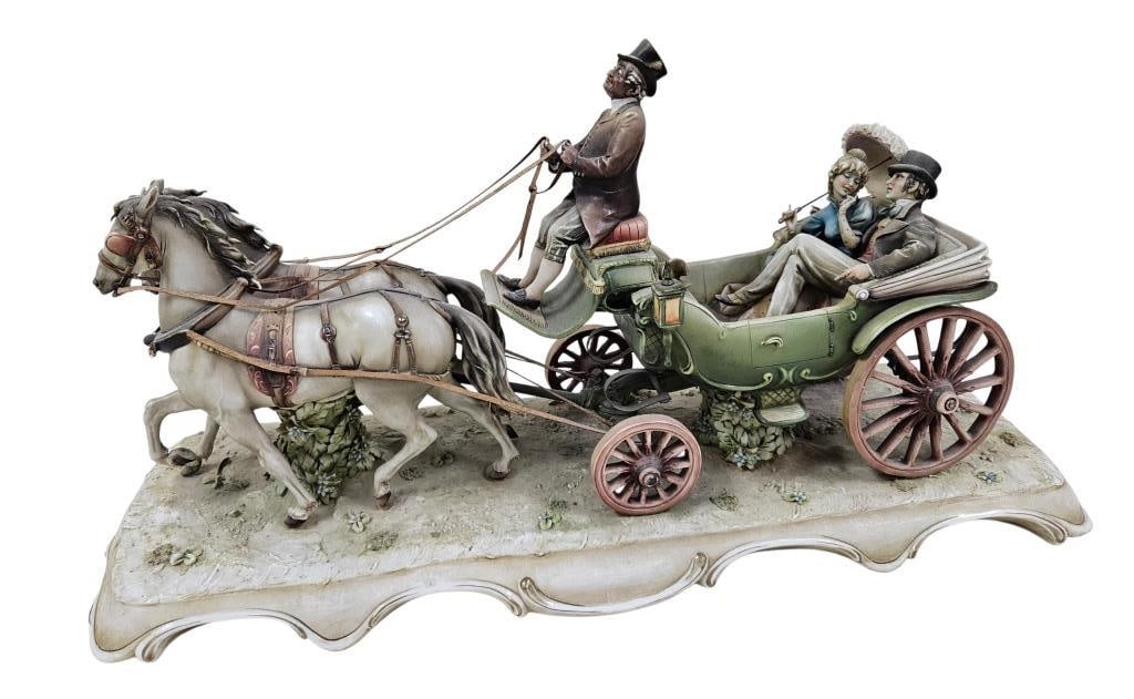 Vintage A. Borsato Horse Coach Porcelain Sculpture (1 of 17)