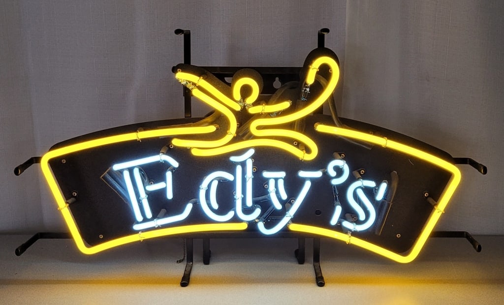 Edy's Ice Cream Standing Neon Light: IMPORTANT NOTE: Please be advised that we offer reasonably priced in-house shipping, but you must select Arrange My Own Shipping as part of your post-auction invoice options. Edy's Ice Cream standing