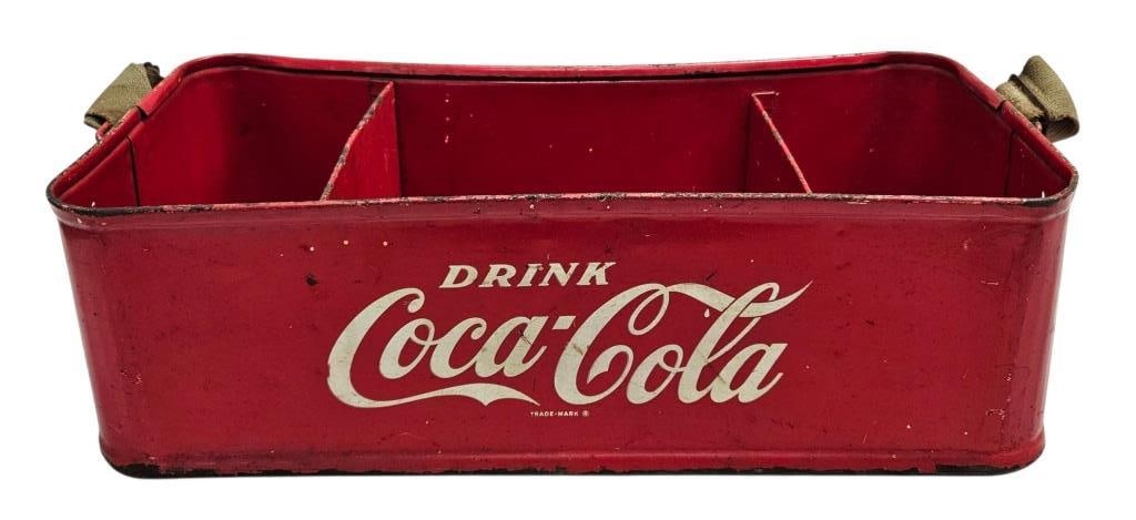 Vintage Coca-Cola Stadium Vendor Bottle Carrier: IMPORTANT NOTE: Please be advised that we offer reasonably priced in-house shipping, but you must select Arrange My Own Shipping as part of your post-auction invoice options. Vintage "Drink Coca-Cola"
