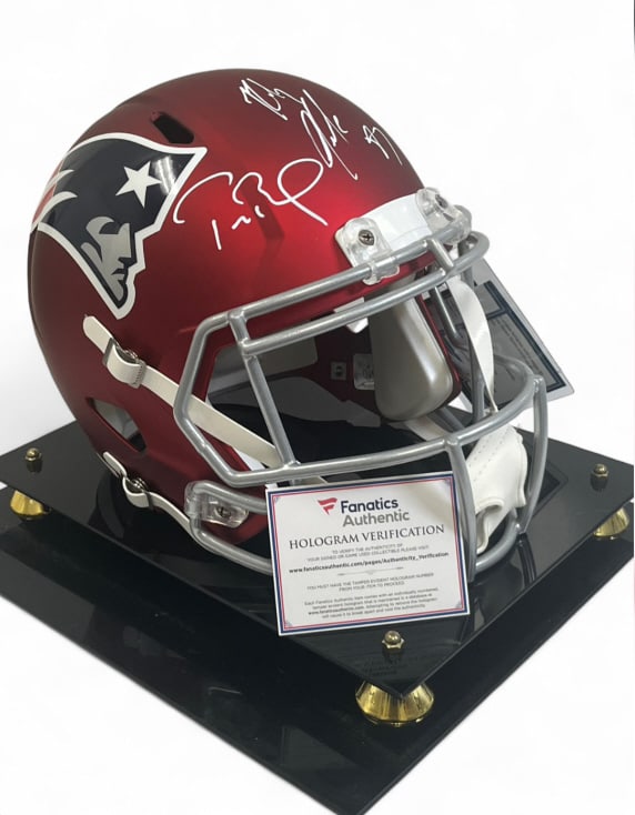 Tom Brady/Rob Gronkowski Dual Signed Helmet COA (1 of 13)