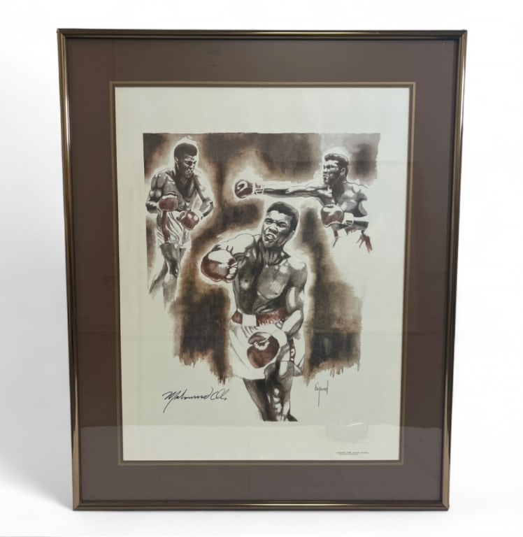 Muhammad Ali Lithograph By Raymond Warsager: IMPORTANT NOTE: Please be advised that we offer reasonably priced in-house shipping, but you must select Arrange My Own Shipping as part of your post-auction invoice options. This is a framed lithogra