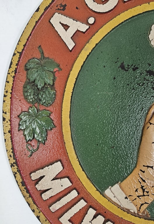 Rare Vintage Gettelman Brewing Embossed Sign - 4