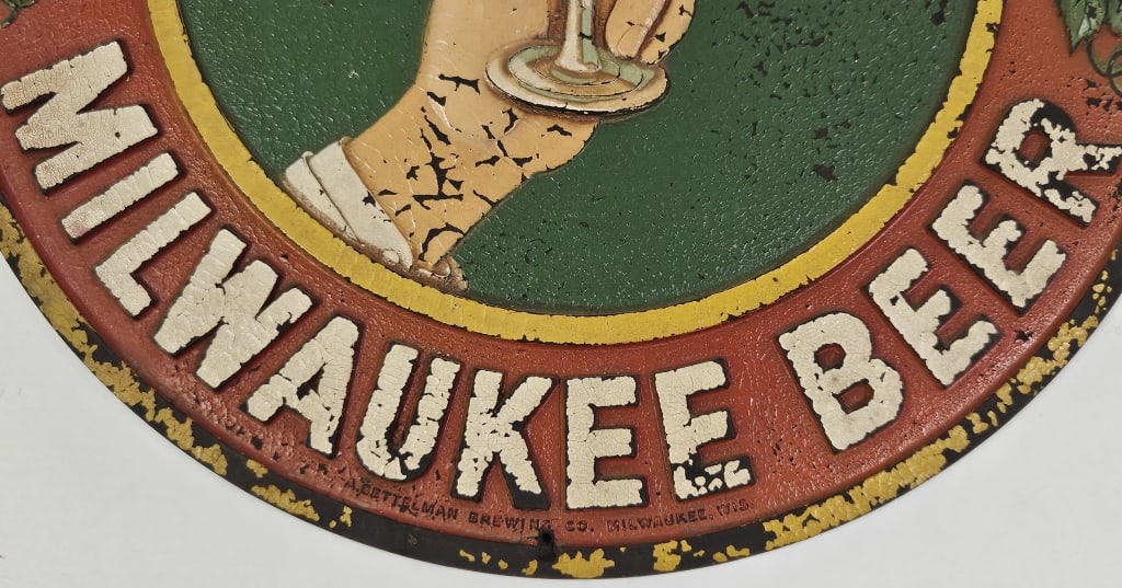 Rare Vintage Gettelman Brewing Embossed Sign - 6