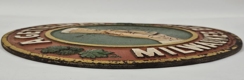 Rare Vintage Gettelman Brewing Embossed Sign - 8