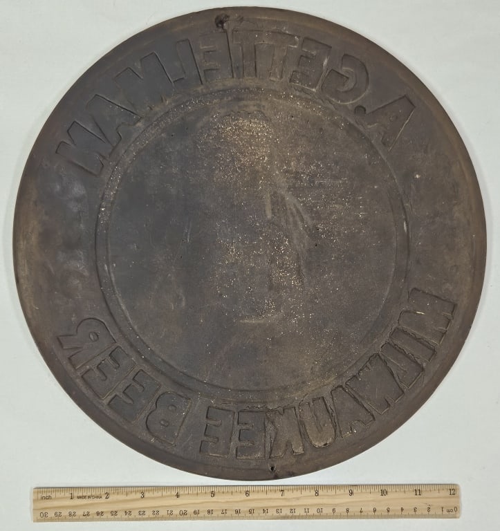 Rare Vintage Gettelman Brewing Embossed Sign - 9