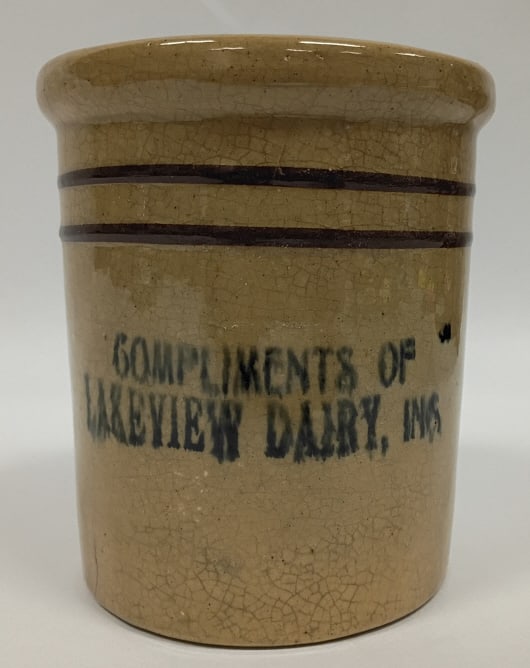 Antique Lakeview Dairy Yellowware Beater Crock (1 of 5)