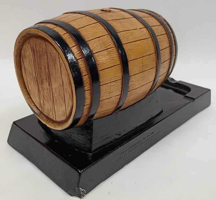 Virgin Bourbon Chalkware Barrel Ashtray Display - 2