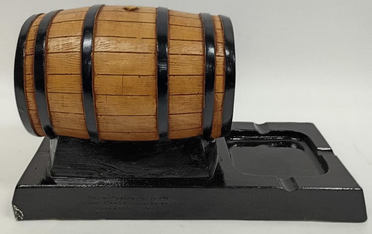 Virgin Bourbon Chalkware Barrel Ashtray Display - 3
