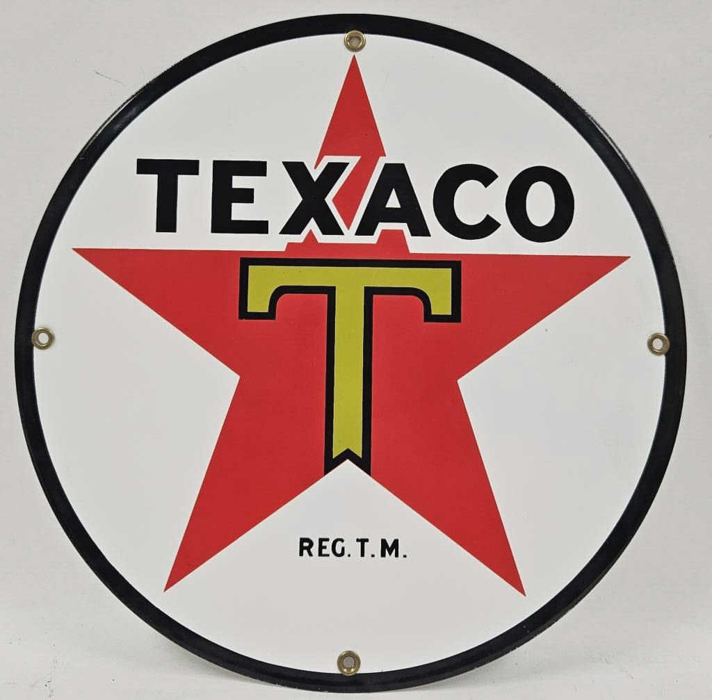 Contemporary 12" Texaco Enameled Sign (1 of 2)