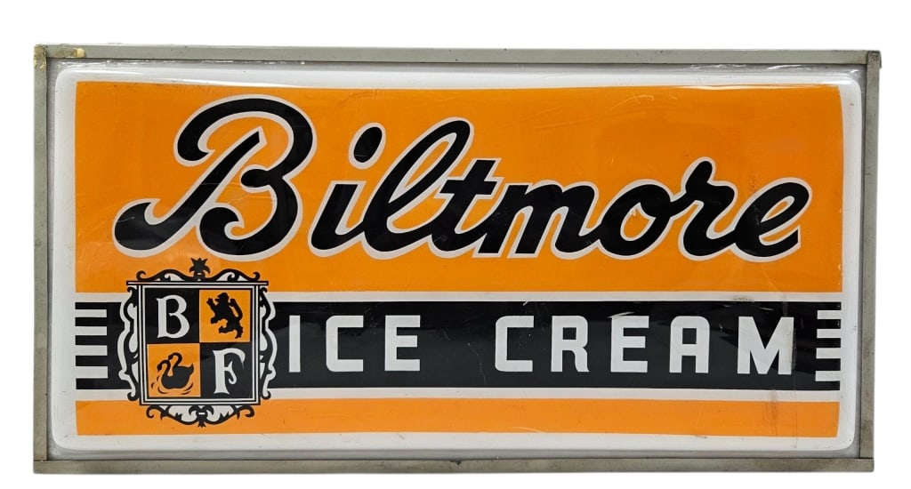Rare Vintage Biltmore Ice Cream 2-Side Light Sign - 6