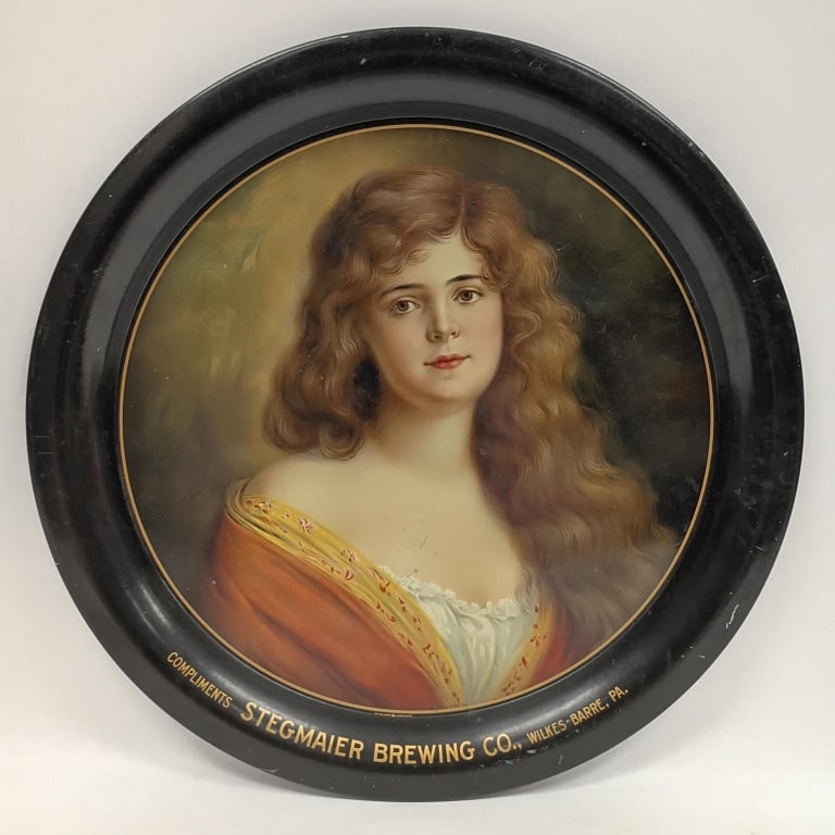 Pre-Pro Stegmaier Brewing Co. Litho Beer Tray: IMPORTANT NOTE: Please be advised that we offer reasonably priced in-house shipping, but you must select Arrange My Own Shipping as part of your post-auction invoice options. Pre-prohibition Stegmaier